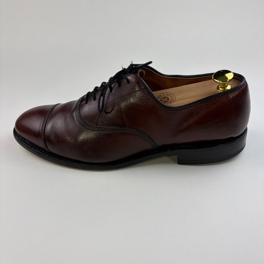 Allen Edmonds Park Avenue Oxford Mens 9.5D Burgundy Leather Cap Toe Dress Shoes - Picture 4 of 13